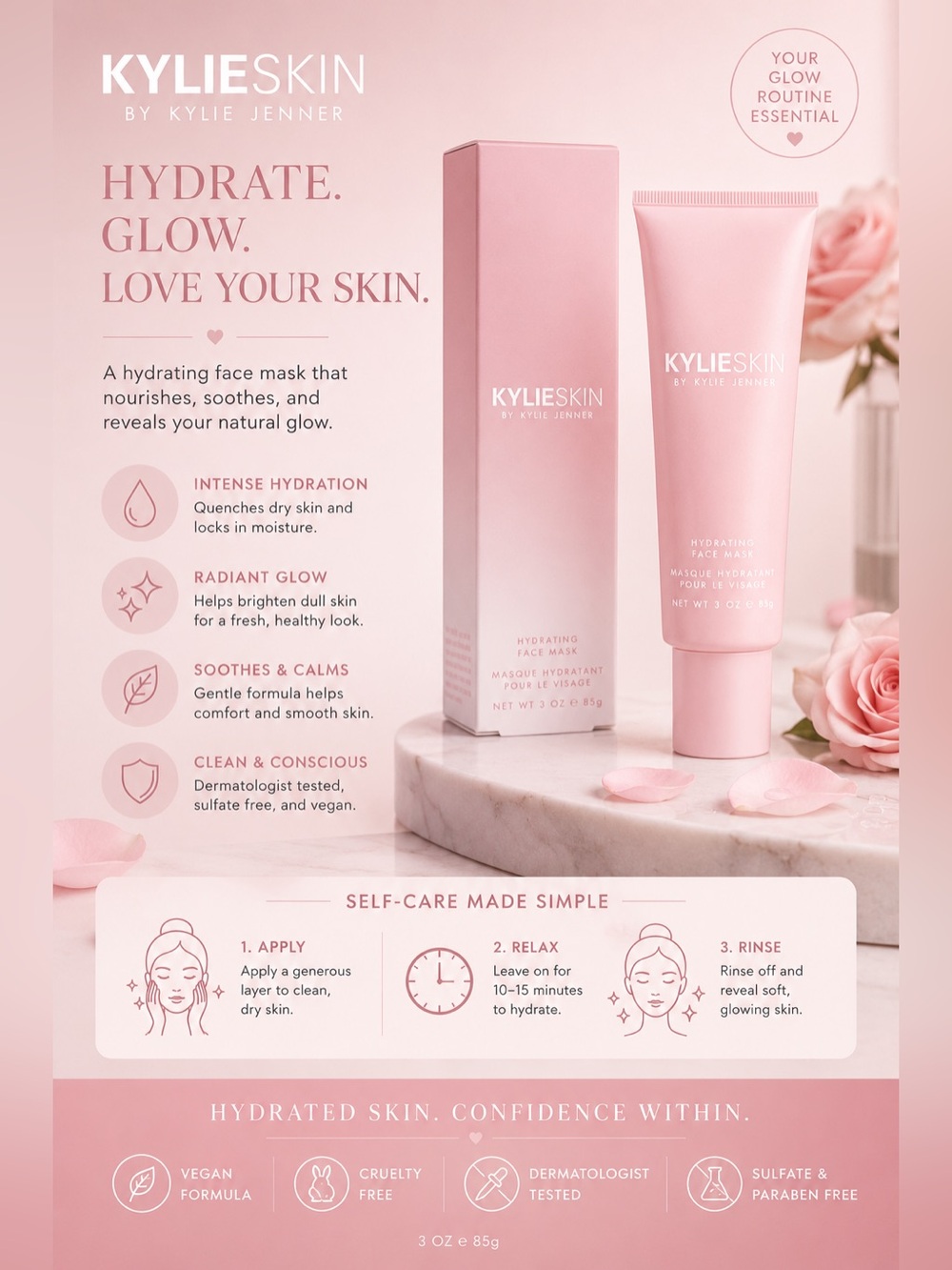 Kylie Skin Hydrating Face Mask - Pink